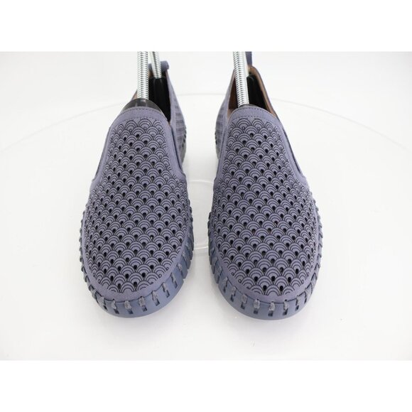 Ilse Jacobsen Tulip Flat Womens Size 39 9 Slip On Blue Perforated Fabric - Picture 3 of 11